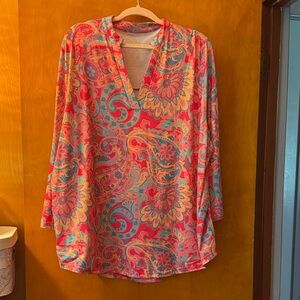 Floral Paisley V-Neck Women's Top